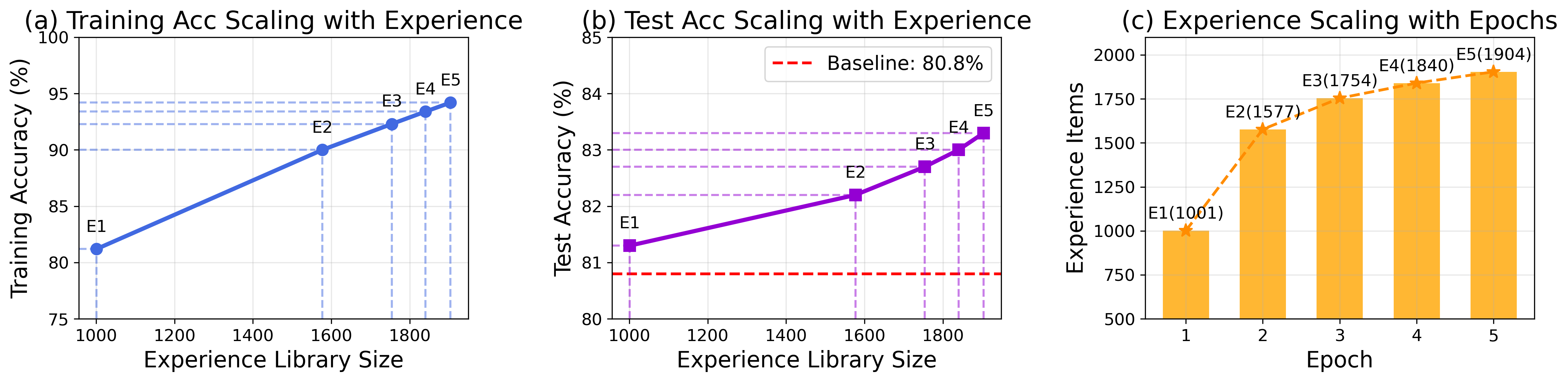 Scaling Law - Training dynamics showing how performance scales with experience